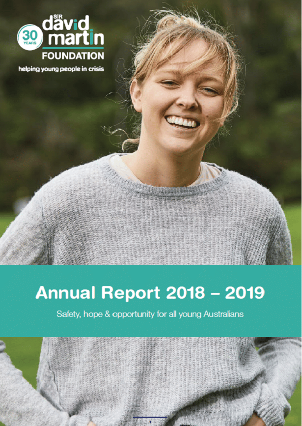 Sir david martin foundation annual report cover 2019