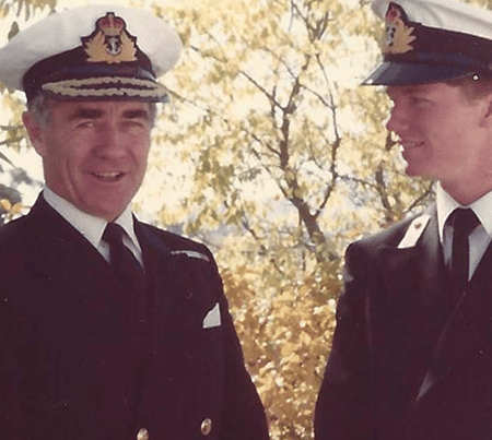 Sir David Martin and Will in uniform