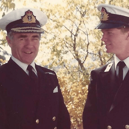 Sir David Martin and Will in uniform