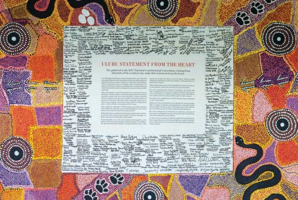Image of the signed Uluru Statement from the Heart