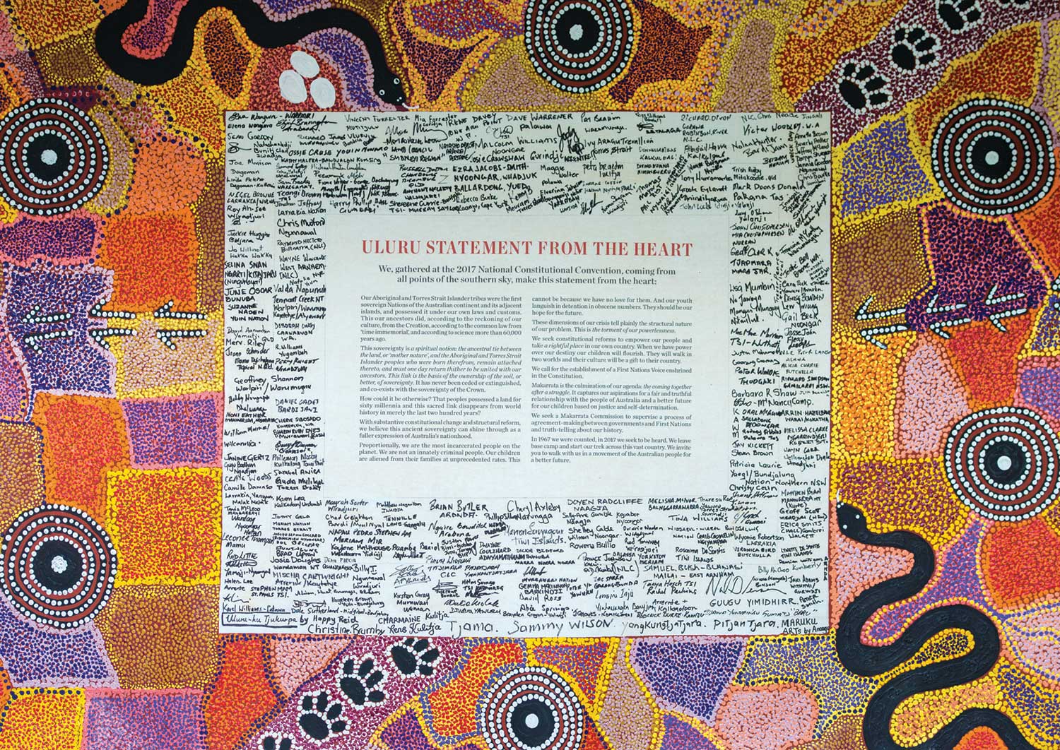 Image of the signed Uluru Statement from the Heart