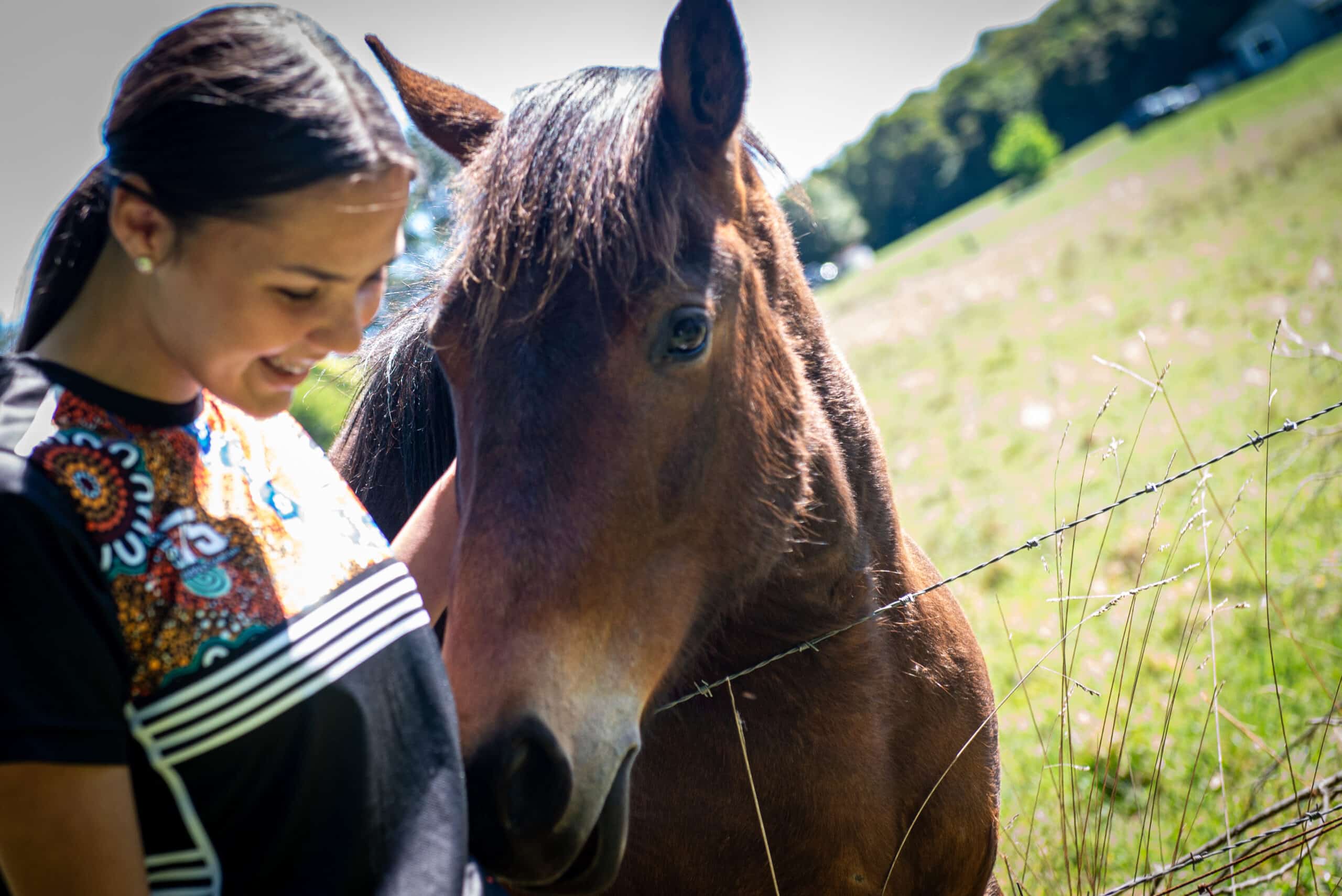 young woman with horse